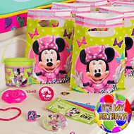 Disney Minnie Mouse All Inclusive PRE-FILLED Birthday Party Favor Pack! Includes Goodie Bags & Souvenier! Plus Bonus Keepsake Favor Bucket & Pin For Birthday Child!