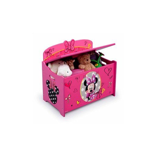 디즈니 Disney Minnie Mouse Deluxe Toy Box Chest, Pink