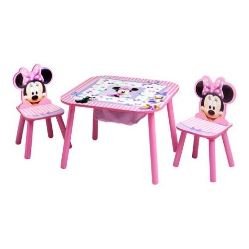 디즈니 Minnie Mouse Storage Table and Chairs Set by Disney 23.50 x 23.50 x 17.50 Inches