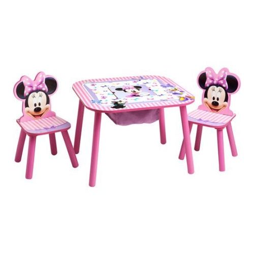 디즈니 Minnie Mouse Storage Table and Chairs Set by Disney 23.50 x 23.50 x 17.50 Inches