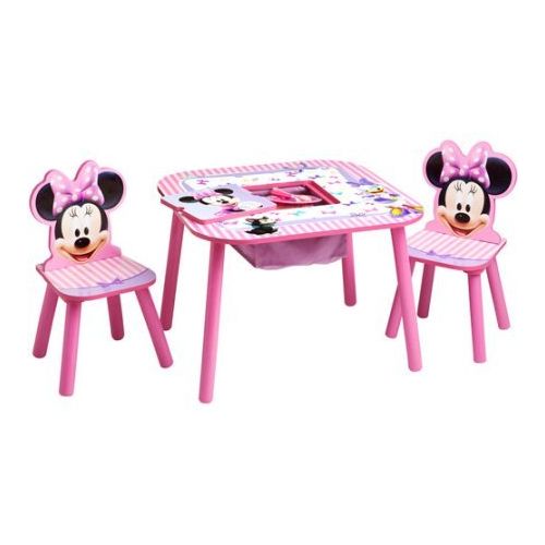 디즈니 Minnie Mouse Storage Table and Chairs Set by Disney 23.50 x 23.50 x 17.50 Inches