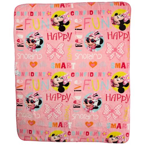 디즈니 Disneys Minnie Mouse, This Girl Double Sided Cloud Throw Blanket, 50 x 60, Multi Color