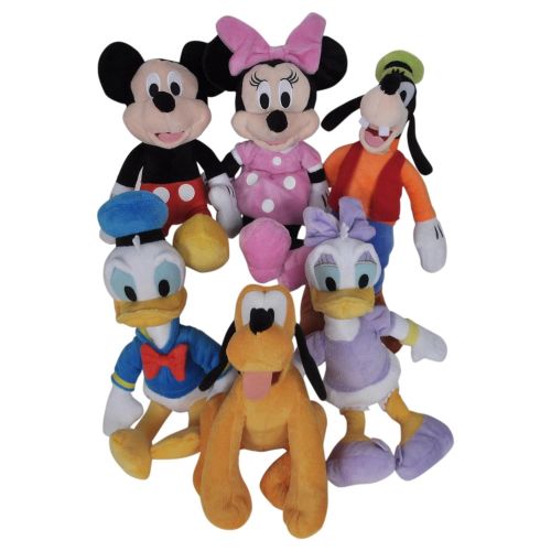 디즈니 Disney 11 Plush Mickey Minnie Mouse Donald Daisy Duck Goofy Pluto 6-Pack in Tote Bag