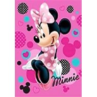 Disney Minnie Mouse Hearts and Dots Pink Clubhouse Soft Plush Oversized Twin Size Throw Blanket Sitting Pretty