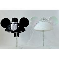 Disney Parks Exclusive Bride Minnie Mouse Groom Mickey Mouse Ear Hats Set