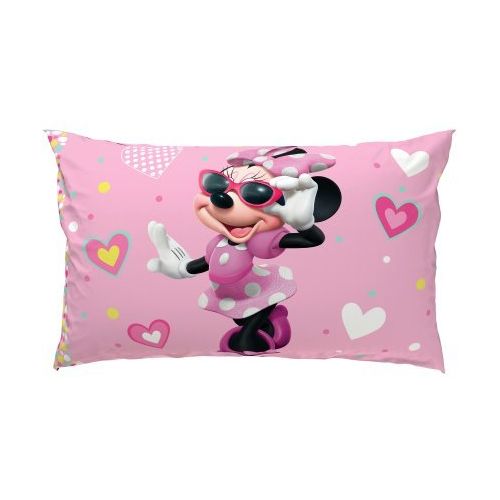 디즈니 Disney Minnie Mouse 7-Piece Full Pink Hearts Comforter and Sheet Set Bedding Collection with Blankets, Pillowcases, Sham and Coloring and Activity Book, 2018