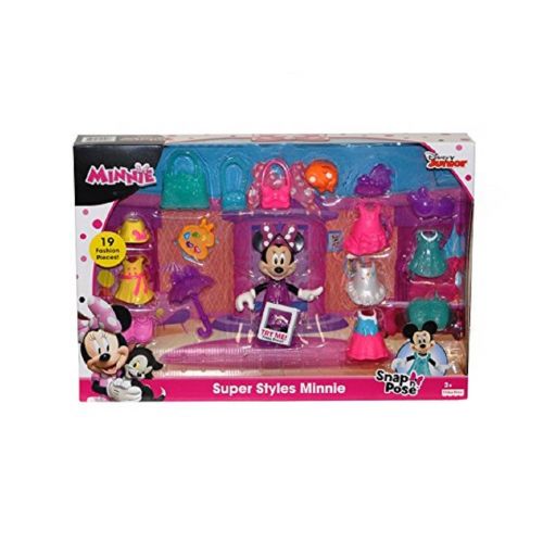 디즈니 Fisher-Price Disneys Minnie Mouse Super Styles - 19 Fashion Pieces - Snap n Pose