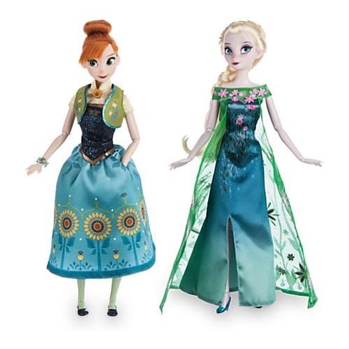 디즈니 Elsa with Green Dress and Anna 12 Dolls Summer Solstice Gift Set Disney Frozen Fever