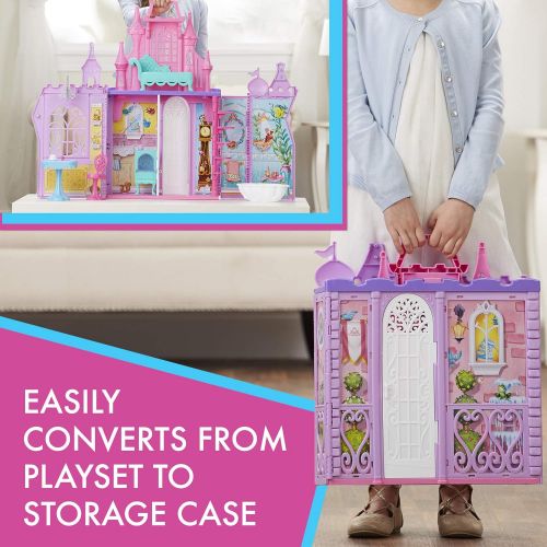 디즈니 Disney Princess Pop-Up Palace, Castle Playset with Handle and 13 Accessories, 5 Rooms, 2 Feet Tall