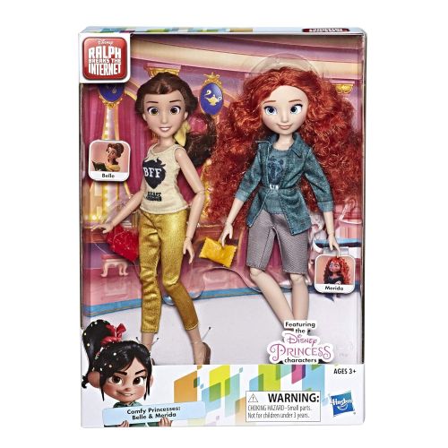 디즈니 Disney Princess Ralph Breaks The Internet Movie Dolls, Belle and Merida Dolls with Comfy Clothes and Accessories