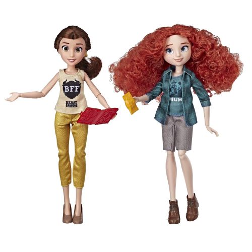 디즈니 Disney Princess Ralph Breaks The Internet Movie Dolls, Belle and Merida Dolls with Comfy Clothes and Accessories