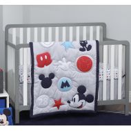 Disney Amazing Mickey Mouse 3 Piece Nursery Crib Bedding Set, Grey, Navy, Red, Blue