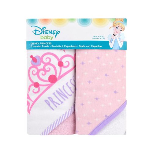 디즈니 Disney Baby 2 Piece Princess Hooded Towel, Pink