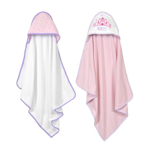 디즈니 Disney Baby 2 Piece Princess Hooded Towel, Pink