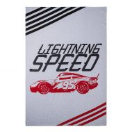 Disney Cars Lightning McQueen Lightning Speed White & Gray Bed Blanket (Twin)
