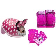 Disney Bell Minnie Mouse 7 Piece Protective Gear Helmet, Pad and Glove Combo