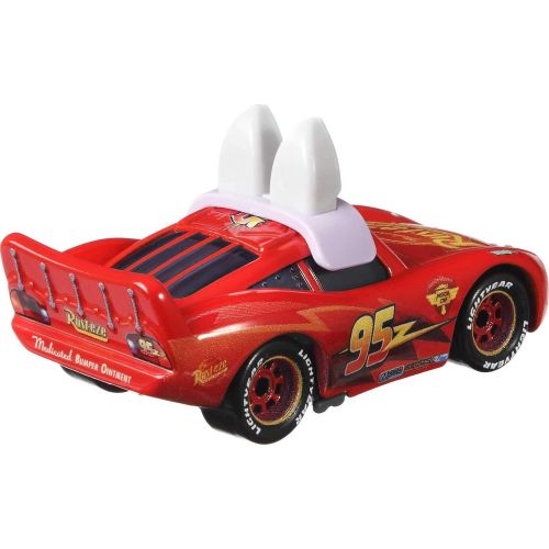  Disney Cars Toys Disney Cars and Pixar Cars Lightning McQueen as Easter Buggy, Miniature, Collectible Racecar Automobile Toys Based on Cars Movies, for Kids Age 3 and Older, Multicolor