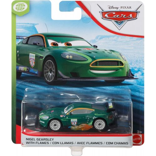  Disney Cars Toys Disney Pixar Cars Nigel Gearsley with Flames Die cast Character Vehicles, Miniature, Collectible Racecar Automobile Toys Based on Cars Movies, for Kids Age 3 and Older