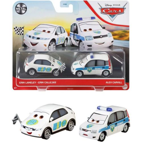  Disney Cars Toys and Pixar Cars 3, WGP Security Guard & Race Starter 2 Pack, 1:55 Scale Die Cast Fan Favorite Character Vehicles for Racing and Storytelling Fun, Gift for Kids Age