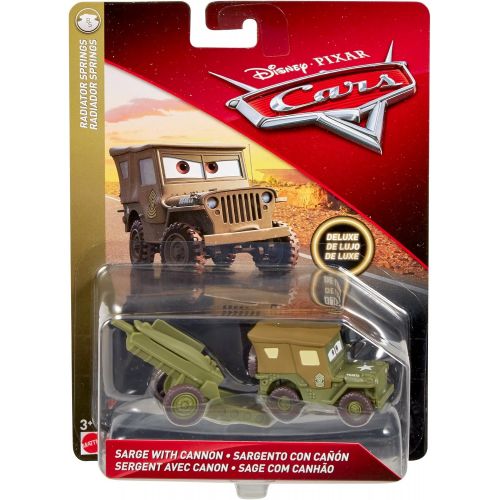  Disney Cars Toys Disney Pixar Cars Sarge with Cannon Die Cast Vehicle