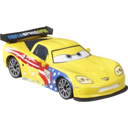  Disney Cars Toys Disney Pixar Cars Die Cast Jeff Gorvette, 1:55 scale Fan Favorite Character Vehicles for Racing and Storytelling Fun, Gift for Kids Ages 3 Years and Older