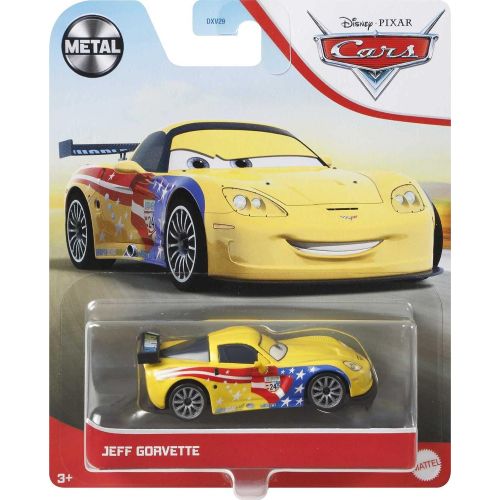  Disney Cars Toys Disney Pixar Cars Die Cast Jeff Gorvette, 1:55 scale Fan Favorite Character Vehicles for Racing and Storytelling Fun, Gift for Kids Ages 3 Years and Older