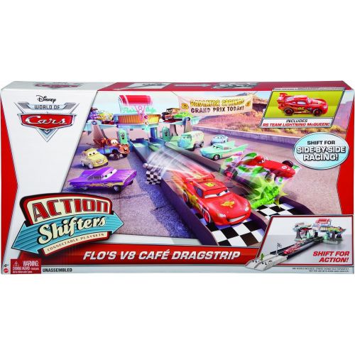  Disney Cars Toys Disney Pixar Cars Action Shifters Flos V8 Cafe Dragstrip Playset