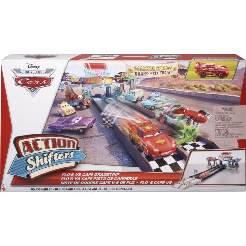  Disney Cars Toys Disney Pixar Cars Action Shifters Flos V8 Cafe Dragstrip Playset