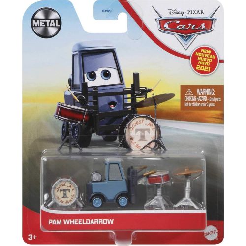  Disney Cars Toys Disney Pixar Cars Pam Wheeldarrow, 1:55 Scale Fan Favorite Character Vehicle for Racing and Storytelling Fun, Gift for Kids Ages 3 Years and Older