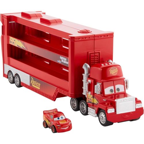  Disney Cars Toys Disney Pixar Cars Disney Pixar Cars Minis Transporter with Vehicle, Kids Birthday Gift for Ages 4 Years and Older