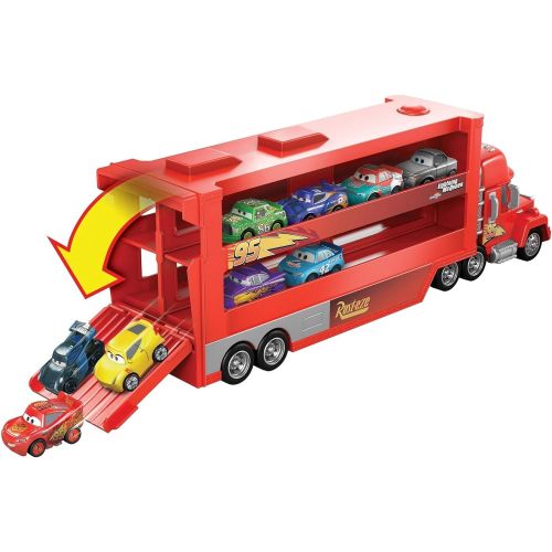  Disney Cars Toys Disney Pixar Cars Disney Pixar Cars Minis Transporter with Vehicle, Kids Birthday Gift for Ages 4 Years and Older