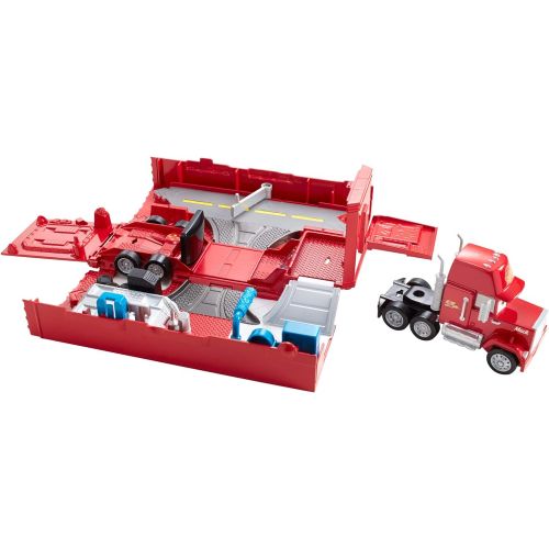  Disney Cars Toys DisneyPixar Cars Mack Hauler, Movie Playset, Toy Truck and Transporter, Racing Details for Story and Competition Play, Ages 4 and Up