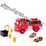 Disney Cars Toys Stunt & Splash Red Firetruck with Collectible Golden Lightning McQueen Vehicle 1 with Color Change & 1 Golden Colored, Toy Gift for Kids Age 4 Years & Older [Ama