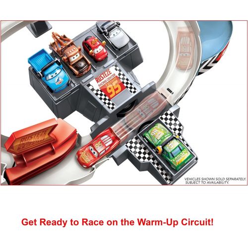  Disney Cars Toys Disney Pixar Cars Rust Eze Double Circuit Speedway Playset Test Track Set For Drift, Race and Crash Competitions, With Lightning McQueen Vehicle, Kids Birthday Gift For Ages 4 Year