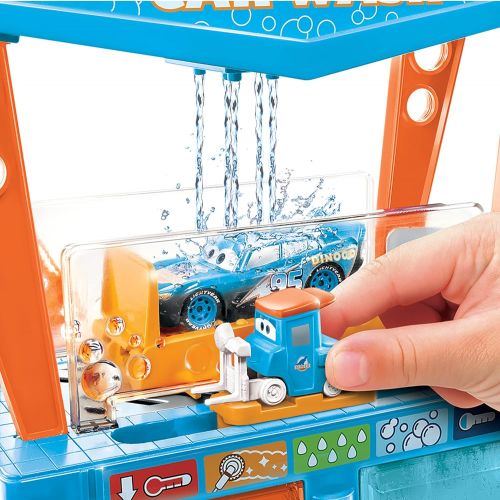  Disney Cars Toys Disney Pixar Cars Color Change Dinoco Car Wash Playset with Pitty and Exclusive Lightning McQueen Vehicle, Interactive Water Play Toy for Kids Age 4 Years and Older