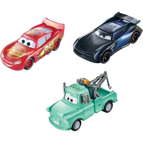  Disney Cars Toys Disney Pixar Cars Color Changers Lightning McQueen, Mater & Jackson Storm 3 Pack, Gift for Kids Age 3 Years and Older