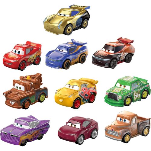  Disney Cars Toys Disney and Pixar Cars Mini Racers Derby Racers Series 10-Pack, Small Metal Movie Vehicles for Competition and Story Play, Wide Character Variety, Authentic Details & Ultimate Launc