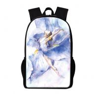 Dispalang Cute Ballet Girls Print Backpack for Children School Bookbag Patterns Outdoor Back Pack