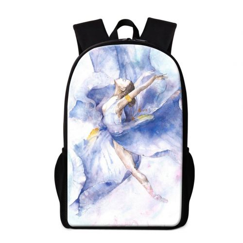  Dispalang Cute Ballet Girls Print Backpack for Children School Bookbag Patterns Outdoor Back Pack