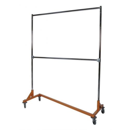  Display Fixture Warehouse Commercial Grade 5 Foot Double Rail Garment Z-Rack With 6 Foot Uprights