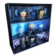 Display Geek, Inc. 1 Display Geek Stackable Toy Shelf for 4 in. Vinyl Collectibles with 3 Backdrop Inserts, Black Corrugated Cardboard