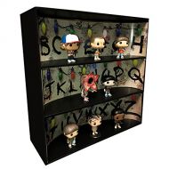 Display Geek, Inc. 1 Display Geek Exclusive Stackable Toy Shelf for 4 in. Vinyl Collectibles with 3 Backdrop Inserts, Black Corrugated Cardboard