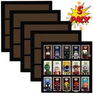 Display Geek, Inc. 5 Pack, Display Geek Exclusive Stackable Toy Shelves for 4 in. Vinyl Collectible Figures, Black Corrugated Cardboard