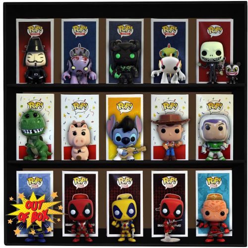  Display Geek, Inc. 4 Pack, Display Geek Exclusive Stackable Toy Shelves for 4 in. Funko Pop Vinyl Collectible Figures, Black Corrugated Cardboard