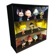 Themed Display Geek Stackable Toy Shelf for 4 in. Vinyl Collectibles with 3 Backdrop Inserts, Black Corrugated Cardboard