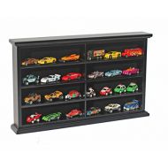 DisplayGifts Hot Wheel Matchbox Car Display Case Rack Cabinet or Stand, Wood, HW-MH07 (Black)