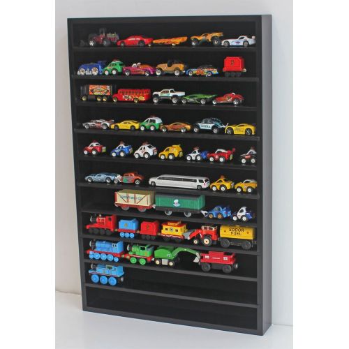  DisplayGifts Hot Wheels Matchbox 164 Scale Model Cars Display Case Cabinet - NO Door (Black) HW10-BL