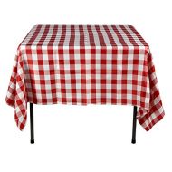 Displays2go Checkered Tablecloths for 3-Feet Square Tables, 70-Inch, Red/White, Set of 5