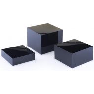 Displays2go Stacking Display Cubes Nesting with 1 Large, 1 Medium, 1 Small Stand (Set of 3), Frosted White