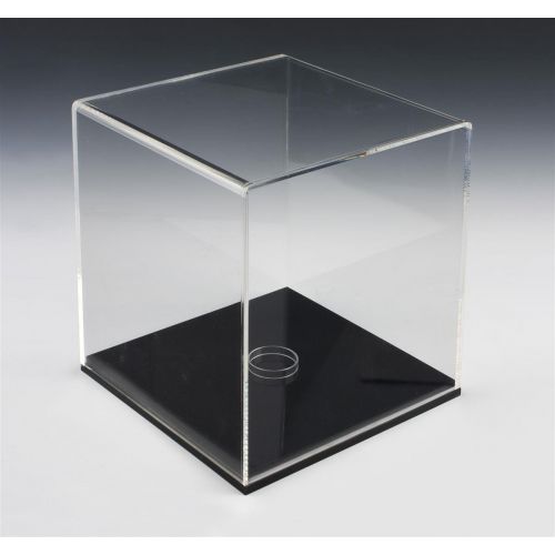 Displays2go Clear Acrylic Memorabilia Display Case with Removable Cover and Acrylic Ring